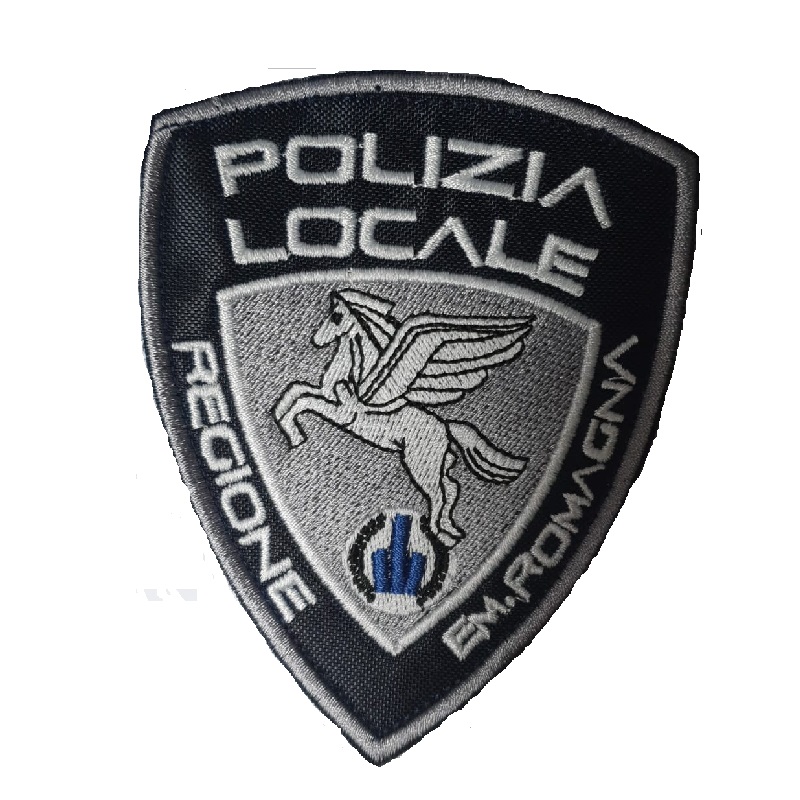 Toppa patch ricamata polizia locale Pegaso con velcro