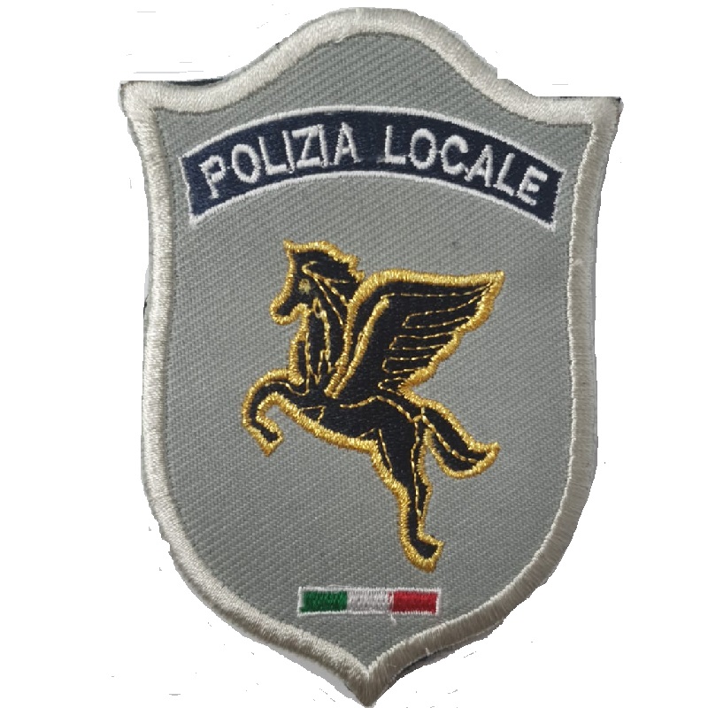 Toppa patch ricamata polizia locale Pegaso con velcro