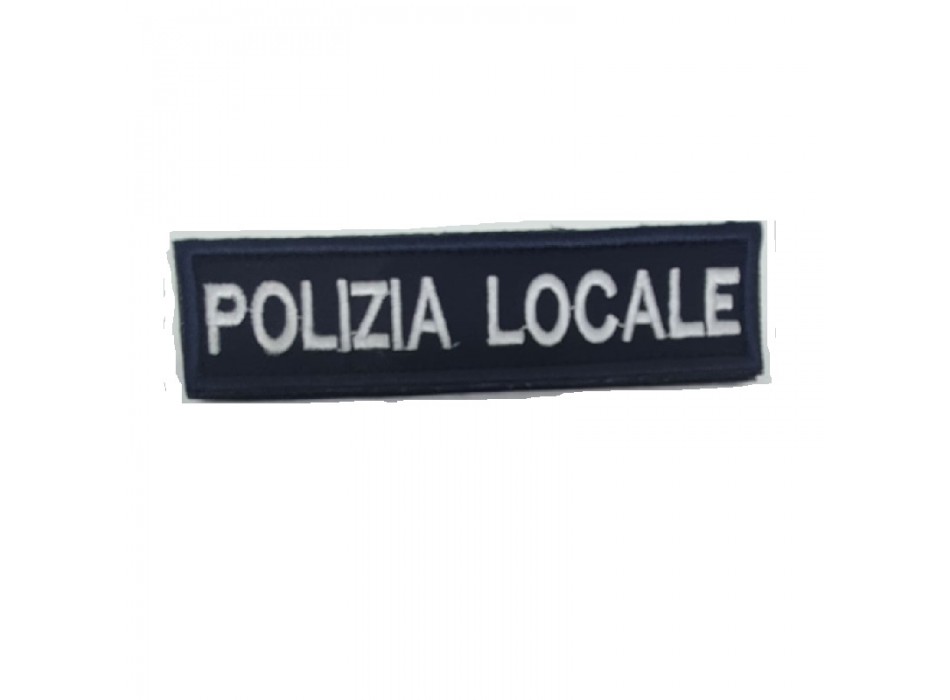 Patch scritta Polizia Locale contorno blu per giubbotto Divisa Militare