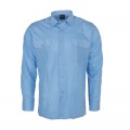 Camicia blu chiaro azzurro maniche lunghe per guardia giurata con spalline staccabili