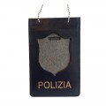 Portaplacca da collo+tesserino Polizia di stato placca 602