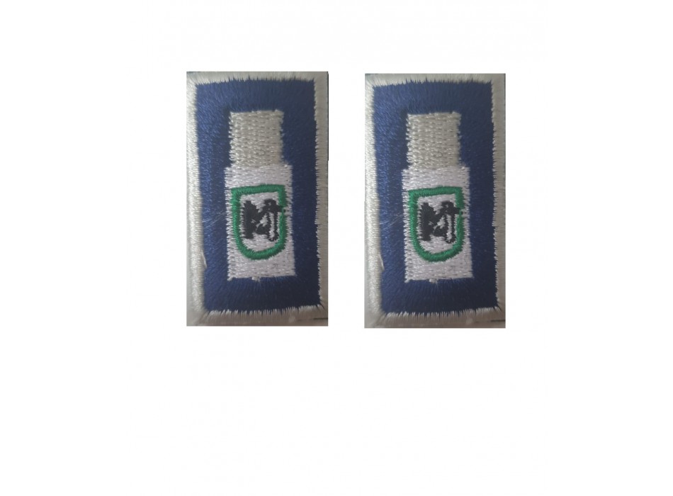 Alamari ricamati con velcro camicia/polo polizia locale Marche picchio Divisa Militare