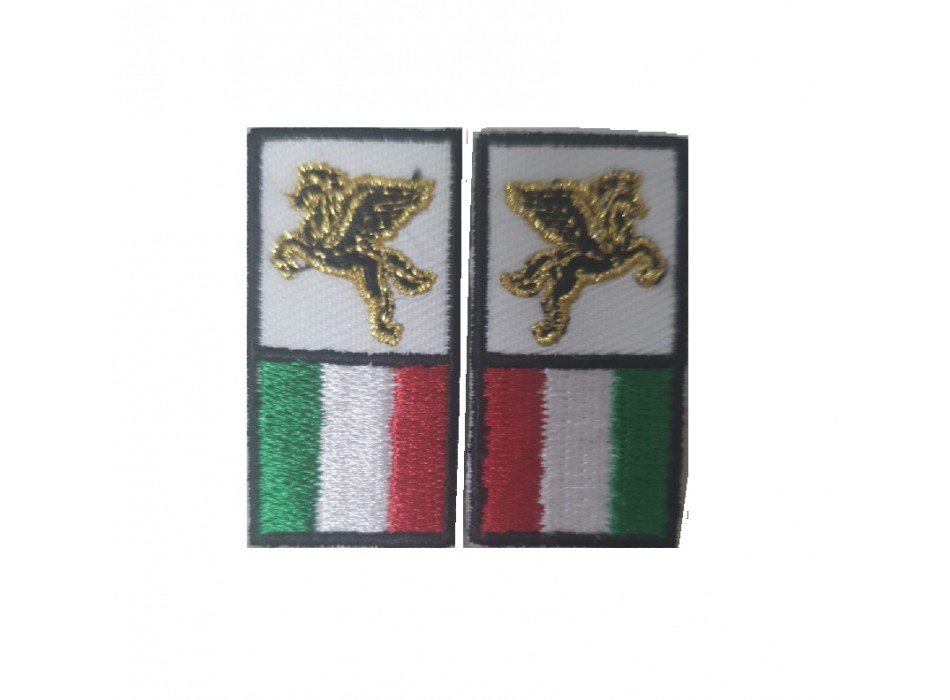 Alamari ricamati con velcro camicia/polo polizia locale Pegaso Divisa Militare