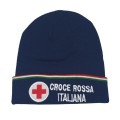 berretto tipo lana cri croce rossa italiana con tricolore blu