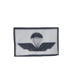 Brevetto Abilitazione al lancio patch base bianca filo argento cm 7 x 5