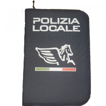 Cartellina porta documenti con cerniera Polizia Locale Pegaso Divisa Militare