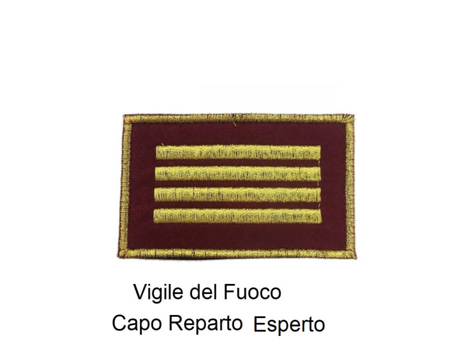 Distintivo qualifica Vigili del Fuoco VVF Capo Reparto Esperto grado Divisa Militare