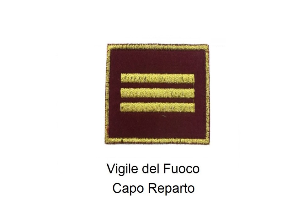 Distintivo qualifica Vigili del Fuoco VVF Capo Squadra Esperto grado quadrato Divisa Militare