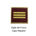 Distintivo qualifica Vigili del Fuoco VVF Capo Reparto grado quadrato