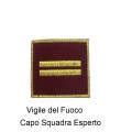 Distintivo qualifica Vigili del Fuoco VVF Capo Squadra Esperto grado quadrato