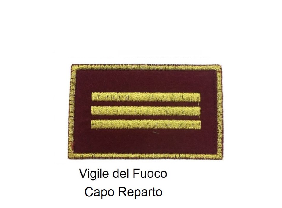 Distintivo qualifica Vigili del Fuoco VVF Capo Squadra Esperto grado Divisa Militare