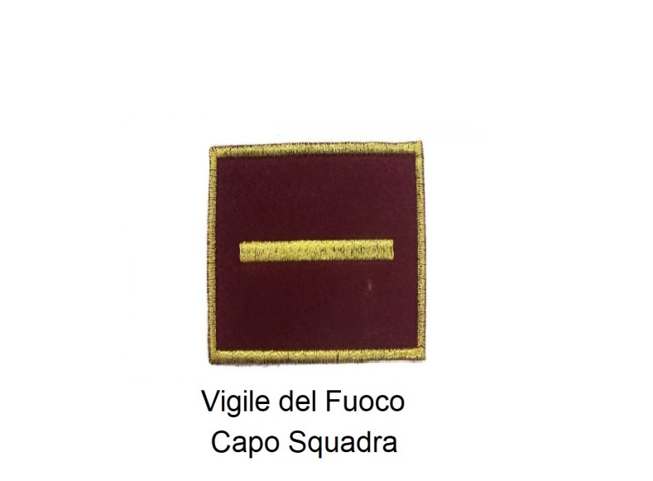 Distintivo qualifica Vigili del Fuoco VVF Capo Squadra grado quadrato Divisa Militare