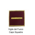 Distintivo qualifica Vigili del Fuoco VVF Capo Squadra grado quadrato