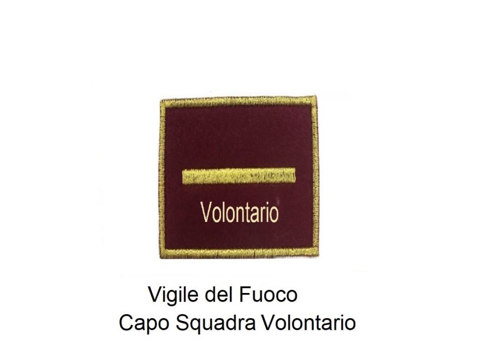 Distintivo qualifica Vigili del Fuoco VVF Capo Squadra Volontario grado Divisa Militare