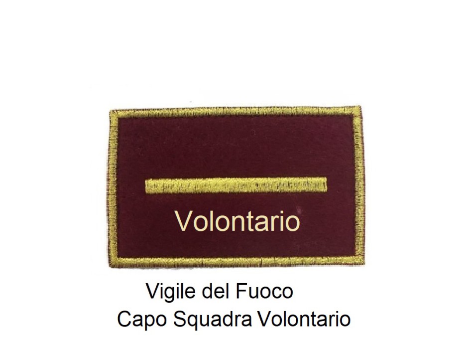 Distintivo qualifica Vigili del Fuoco VVF Capo Squadra Volontario grado Divisa Militare