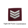 Distintivo qualifica Vigili del Fuoco VVF Coordinatore grado quadrato