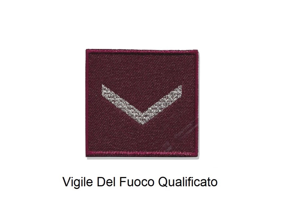 Distintivo qualifica Vigili del Fuoco VVF Permanente Qualificato grado quadrato Divisa Militare