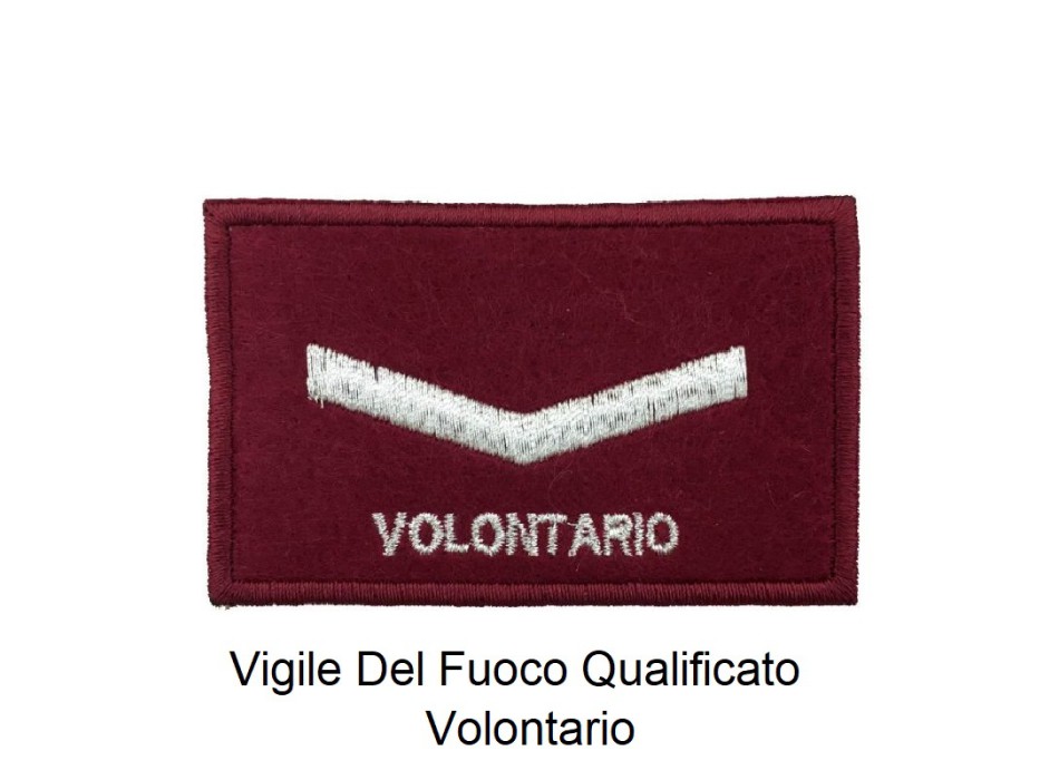 Distintivo qualifica Vigili del Fuoco VVF Qualificato Volontario grado  Divisa Militare