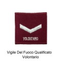 Distintivo qualifica Vigili del Fuoco VVF Qualificato Volontario grado quadrato