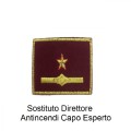 Distintivo qualifica Vigili del Fuoco VVF Vigile Del Fuoco Sostituto Direttore Antincendi Capo Esperto grado quadrato