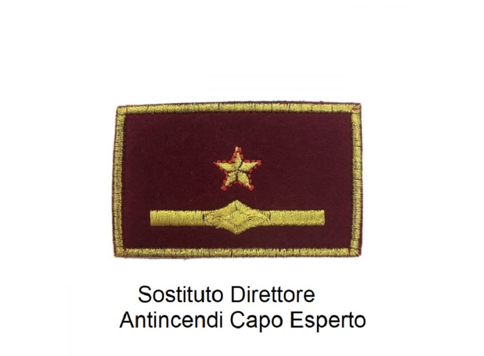 Distintivo qualifica Vigili del Fuoco VVF Vigile Del Fuoco Sostituto Direttore Antincendi Capo Esperto grado Divisa Militare