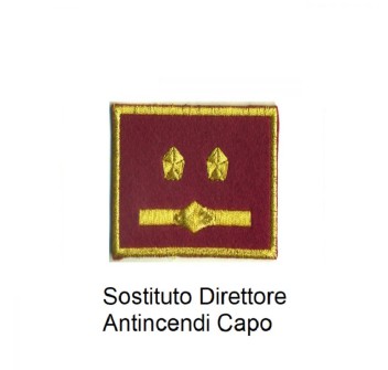 Distintivo qualifica Vigili del Fuoco VVF Vigile Del Fuoco Sostituto Direttore Antincendi Capo grado quadrato Divisa Militare