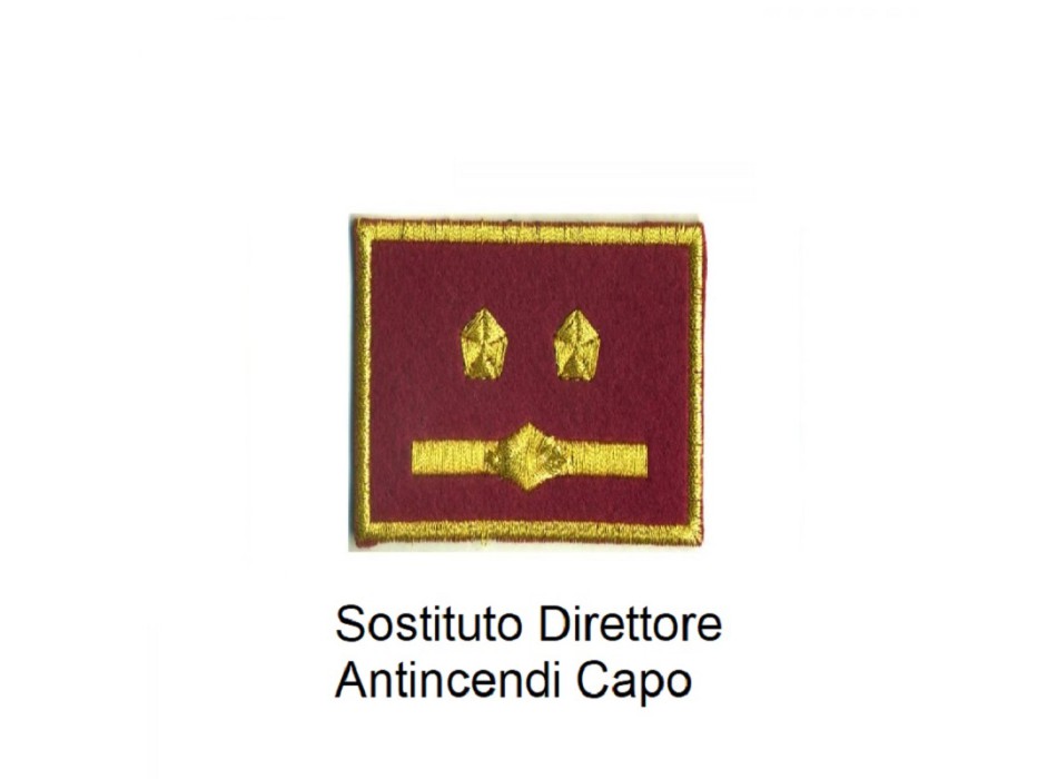 Distintivo qualifica Vigili del Fuoco VVF Vigile Del Fuoco Sostituto Direttore Antincendi Capo grado quadrato Divisa Militare