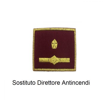 Distintivo qualifica Vigili del Fuoco VVF Vigile Del Fuoco Sostituto Direttore Antincendi grado quadrato Divisa Militare