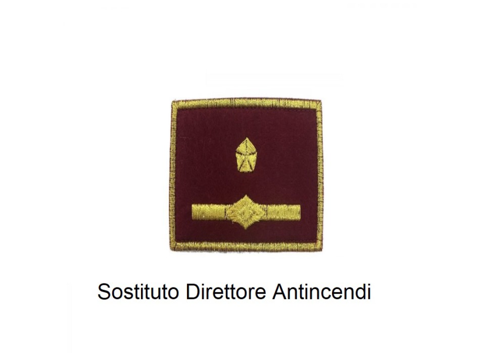 Distintivo qualifica Vigili del Fuoco VVF Vigile Del Fuoco Sostituto Direttore Antincendi grado quadrato Divisa Militare