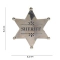 Distintivo sceriffo sheriff in metallo con clip a farfalla