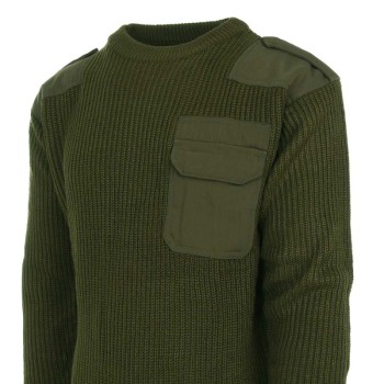 Maglione Nato con toppe su spalla e gomiti portagradi e taschino Divisa Militare