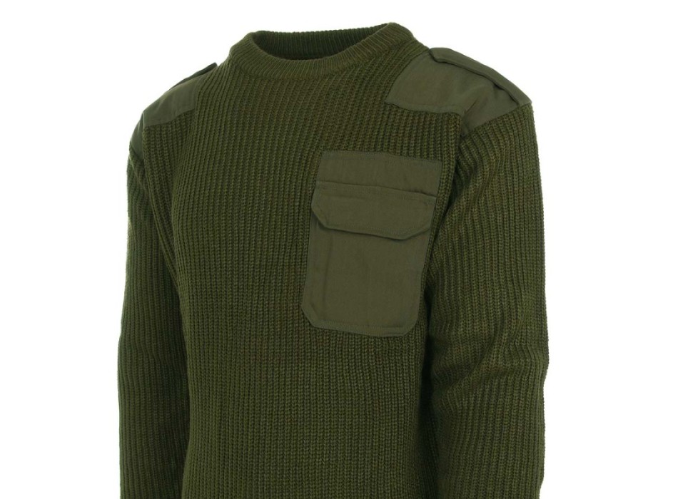 Maglione Nato con toppe su spalla e gomiti portagradi e taschino Divisa Militare