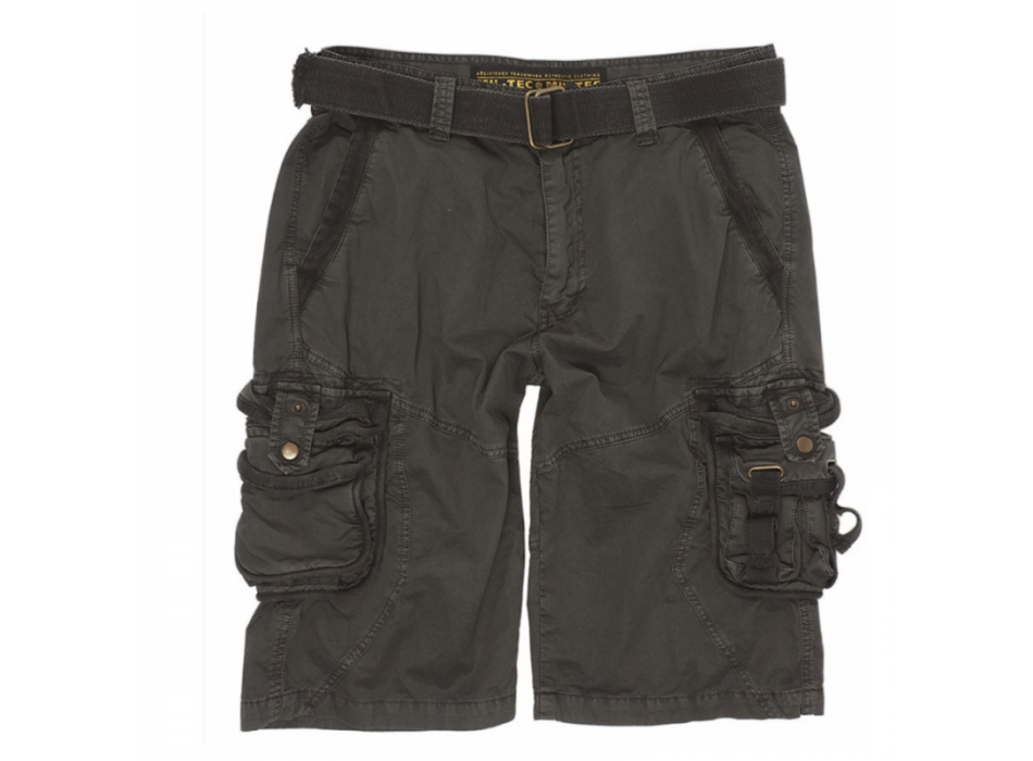 Pantaloncini bermuda survival nero con cintura Divisa Militare