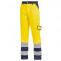 Pantalone giallo/blu alta vibilità protezione civile tasca sul petto