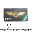 Patch Autista guida veloce auto con tricolore + gruppo sanguigno