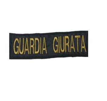 Patch Guardia Giurata grande 14x4,5 nero/oro Divisa Militare