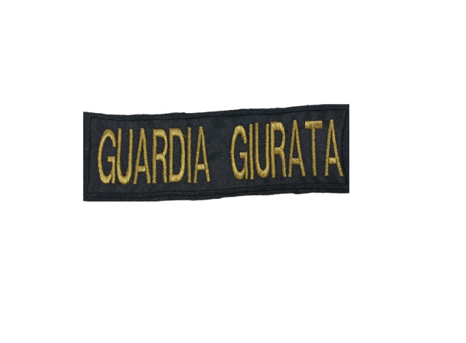 Patch Guardia Giurata grande 14x4,5 nero/oro Divisa Militare