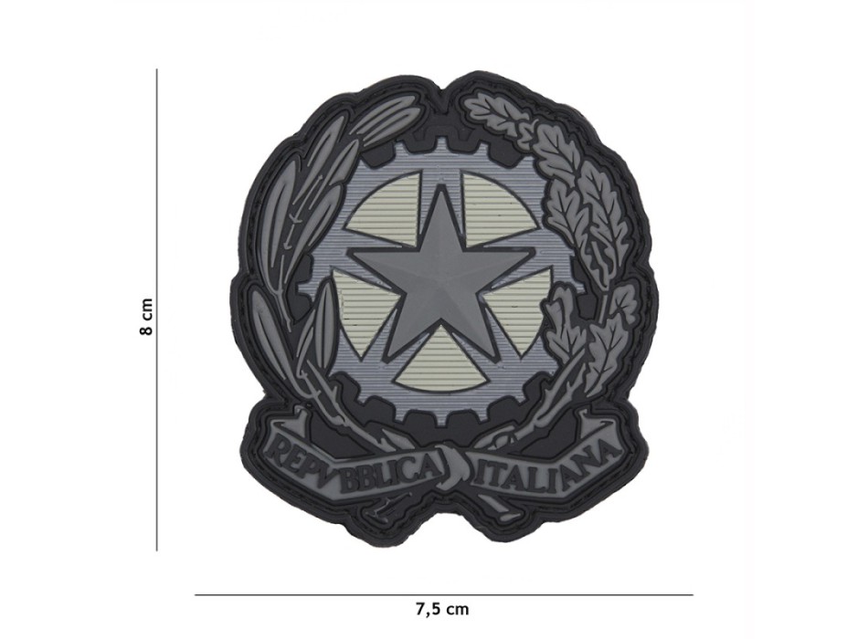 Patch omri toppa tonda Italia gommata emblema repubblica italiana grigio Divisa Militare