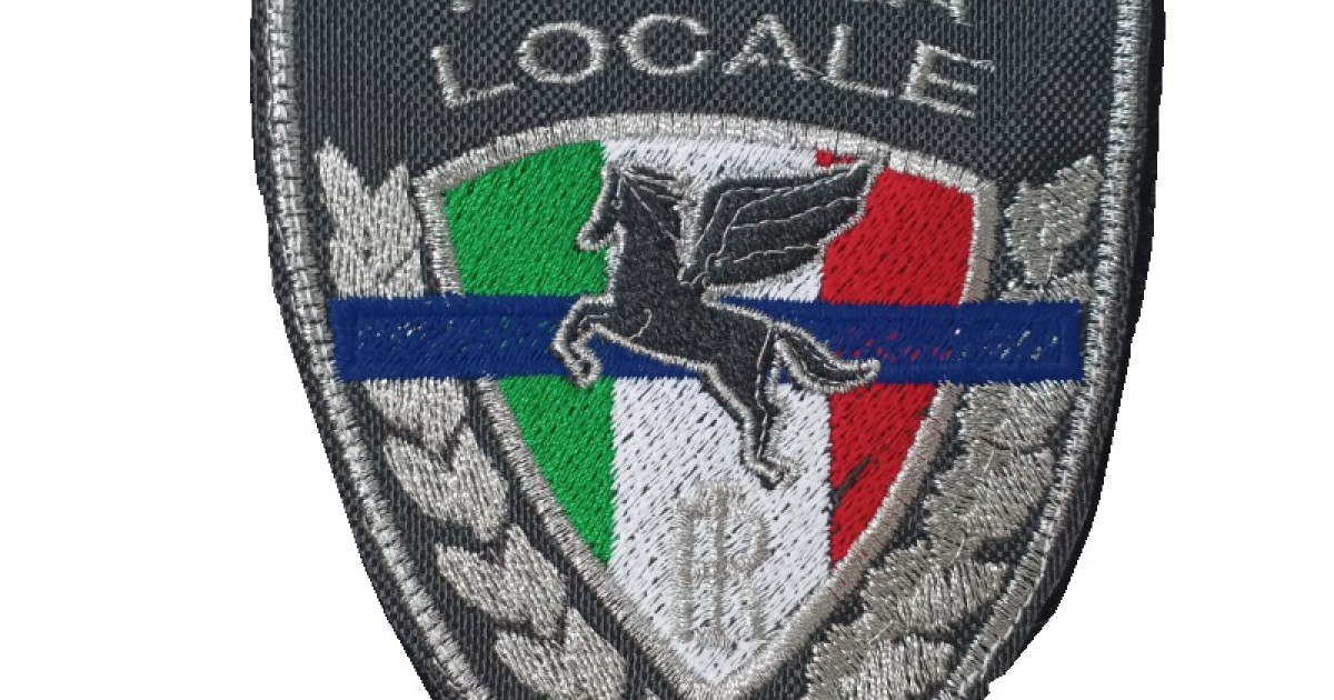 Patch toppa con velcro Polizia Locale movimento Pegaso tricolore