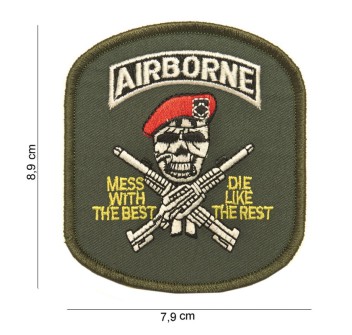 Patch toppa Airborne Teschio Divisa Militare