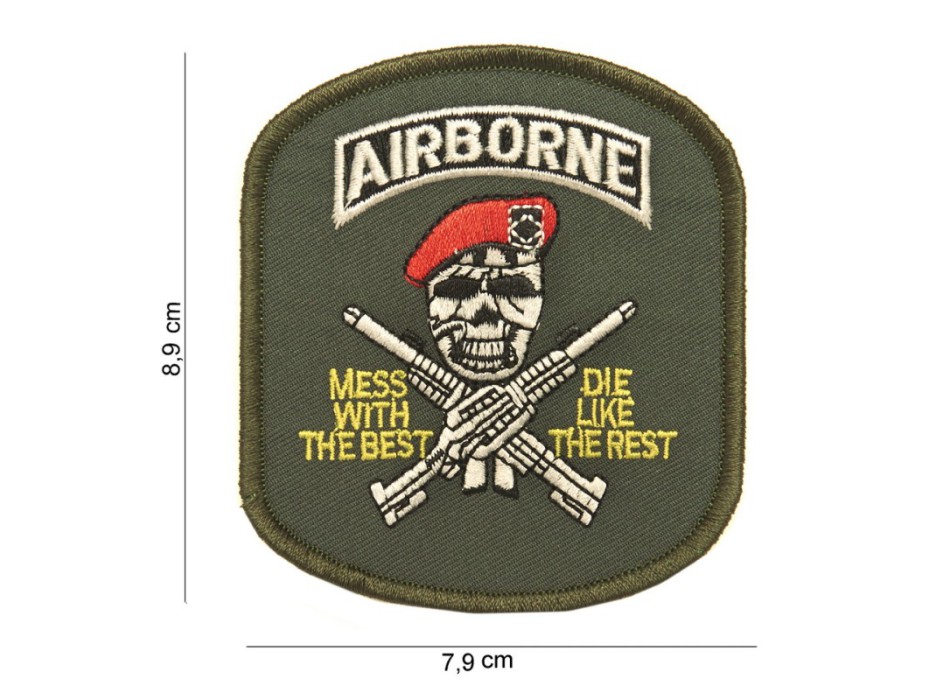 Patch toppa Airborne Teschio Divisa Militare