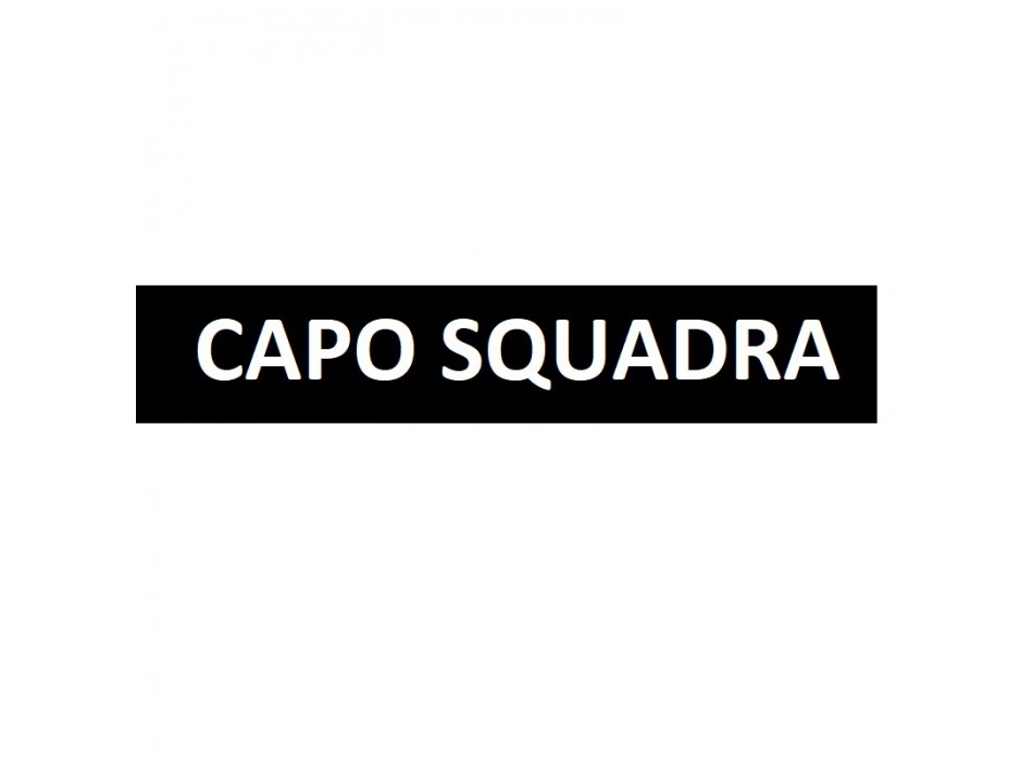 Patch toppa CAPO SQUADRA base nera scritta e contorno bianca Divisa Militare