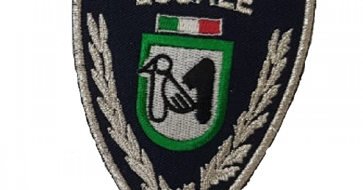 Toppa patch ricamata polizia locale Pegaso con velcro