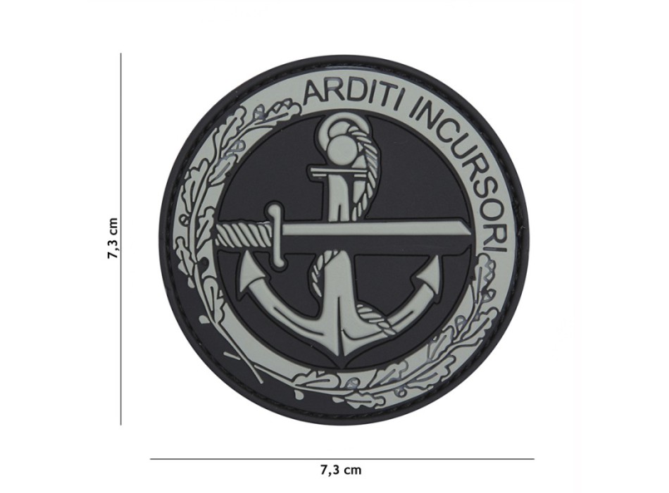 Patch toppa gommata Incursori Marina Militare grigio Divisa Militare