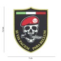 Patch toppa scudetto gommato paracadutisti folgore si vis pacem para bellum nera