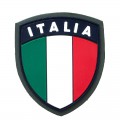 Patch toppa scudetto Italia contorno blu gommato con velcro