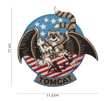 Patch toppa Tomcat Aereo con bandiera americana Divisa Militare