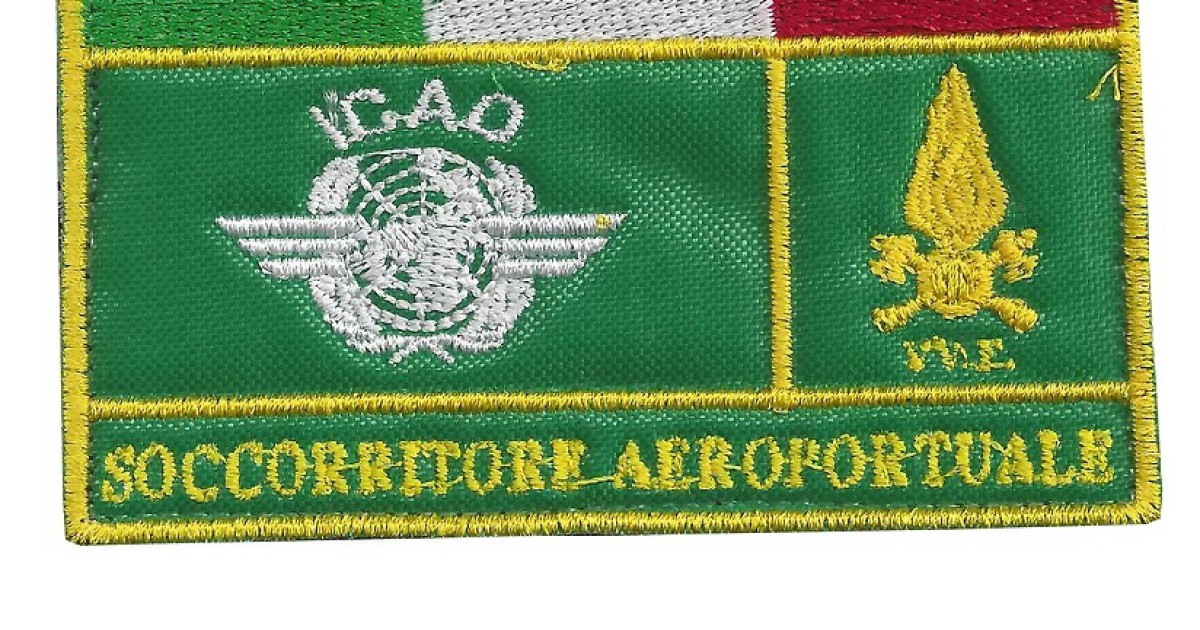 Patch toppa Vigili del Fuoco VVF ICAO Areosoccorritore SOCCORRITORE  AEROPORTUALE - Patch e toppe dei Vigili del Fuoco VVF - Divisa Militare