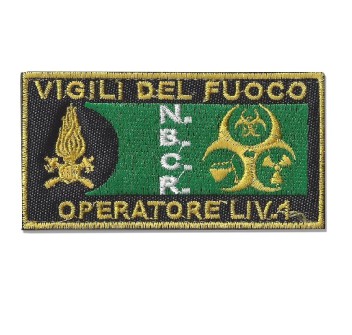 Patch toppa Vigili del Fuoco VVF NBCR Specializzazione NUCLEARE-BIOLOGICO-CHIMICO-RADIOLOGICO Esperto Provinciale livello 1 Divisa Militare