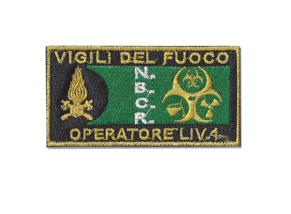 Patch toppa Vigili del Fuoco VVF NBCR Specializzazione NUCLEARE-BIOLOGICO-CHIMICO-RADIOLOGICO Esperto Provinciale livello 1 Divisa Militare